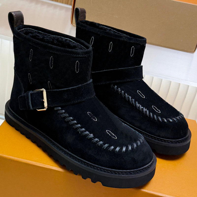 Colorado Ankle Boot Designer Womens Ethnic Style Velvet Short Boots Easy To Wear Metal Buckle Decoration Thick Bottom Anti Slip Winter Warm Embroide