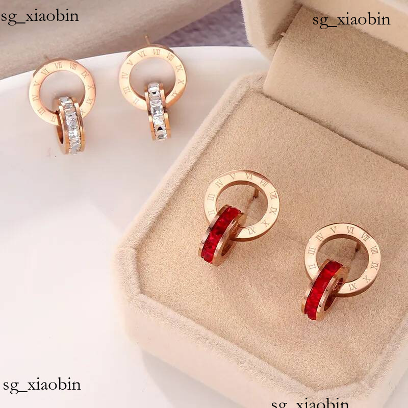 Boucles d'oreilles à tige en cristal et diamant, or rose, mode, acier titane, Double plaie, chiffres romains, boucles d'oreilles pour femmes, cad