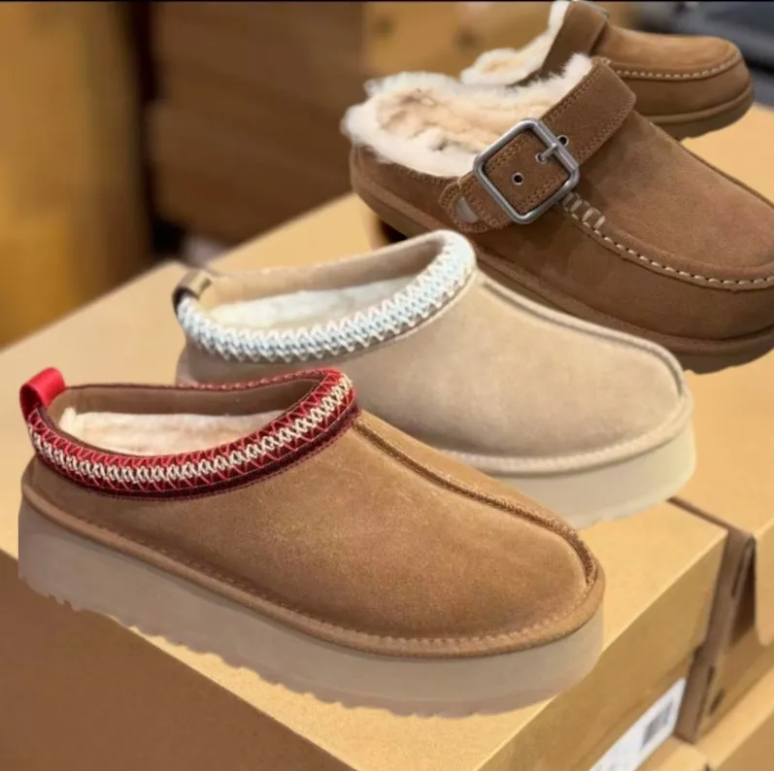 women snow boots Womens Tazz Slippers Tasman Fur Slides Designer Classic Ultra Mini Platform Boot Chestnut Mustard Seed Sand Suede clogs womens