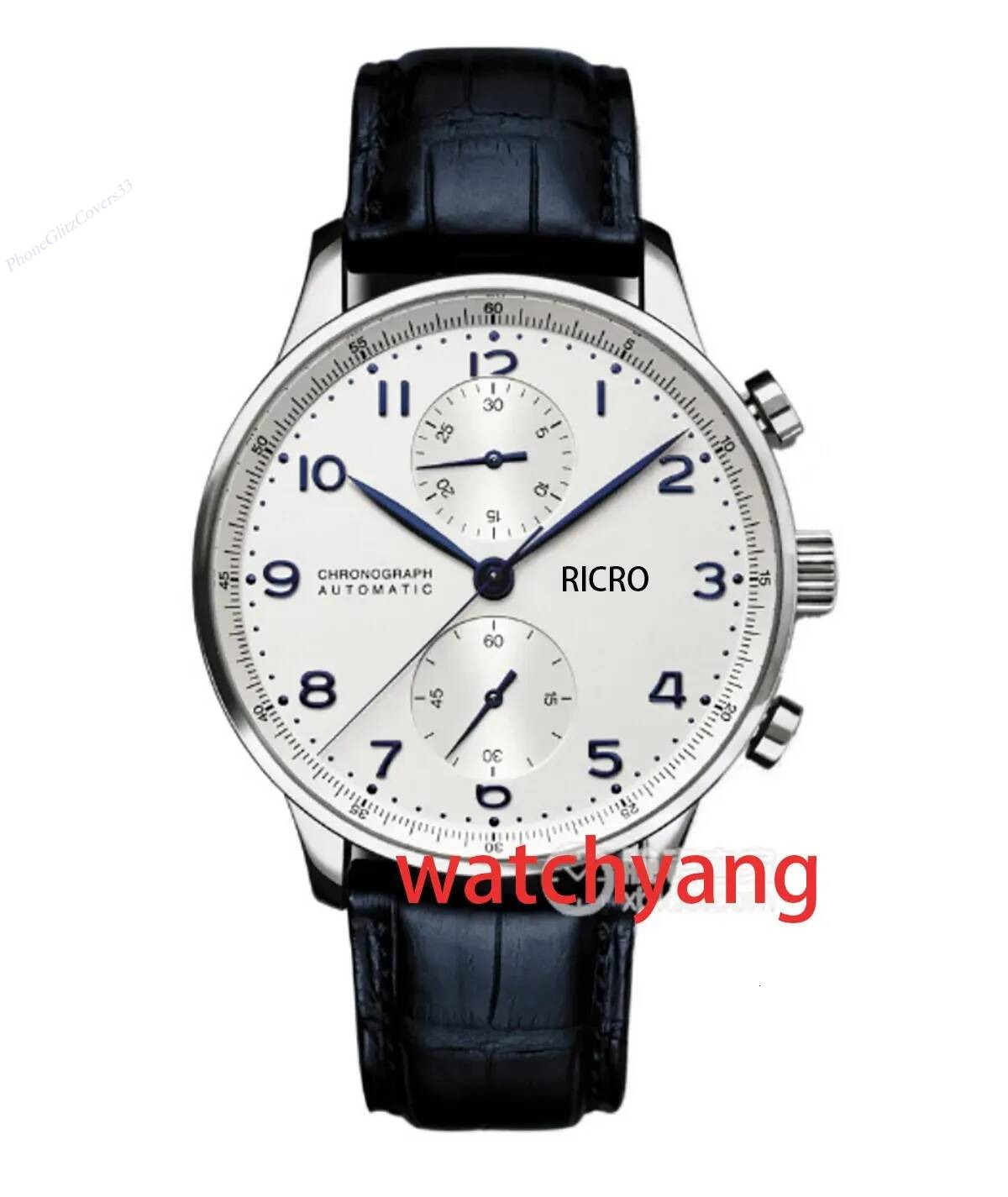Designer watch 43mm U1 Top AAA Men's automatic multi functional mechanical movement 371446 series 316 fine steel cowhide strap no calculation f