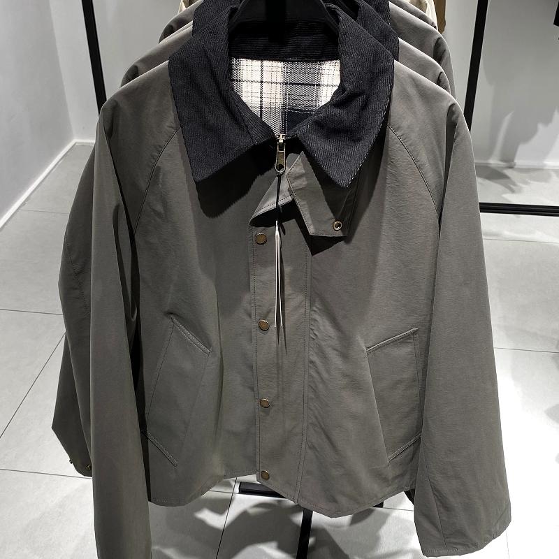 Design Seller Veste en tissu technique pour homme Automne Hiver Couleur unie Fermeture Éclair Col à revers Coupe ample Vêtements d'extérieur déco
