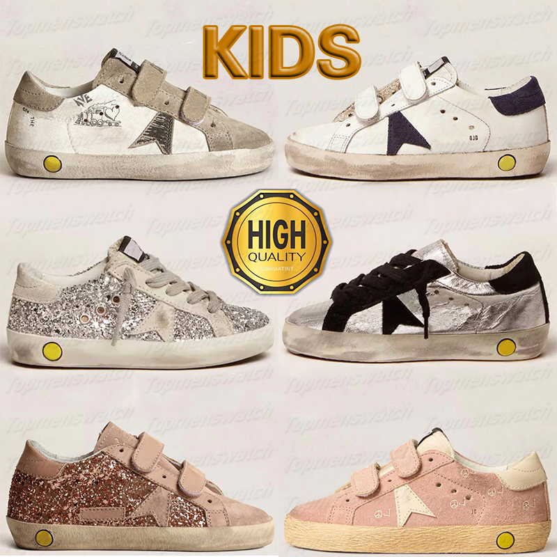 Goldenes gooselys Kids Designer Shoes Ball Star Brand Chlidren Sneakers Boys Girls Dirty Classic Super-star Leather Casual Shoes Sequined Do Old Lta