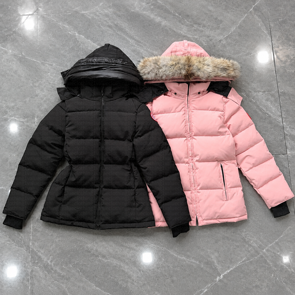 10A New Womens Down Jacket Parka Winter Coat Real Wolf Fur Wyndham Outerwear Hooded Fourrure Manteau Designer Coats Pink Color Doudoune Removable Ho