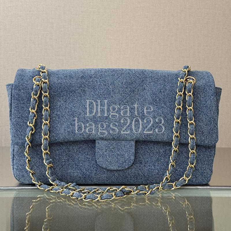 Maxi Flap Bag 38.5CM Luxury Designer Handbag Master Quality Denim Shoulder Chain Crossbody Evening Bag with Gift Box X012D