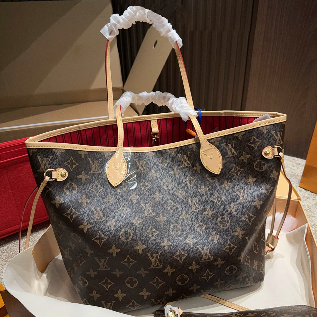 12A designer bag MM tote bag vintage floral brown lattice bag luxury bag fashion totes leather handbag womens bags high-capacity composite shopping
