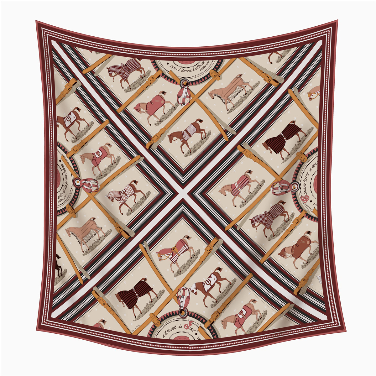 Écharpe en cachemire de soie 90 cm femmes châles carrés roulés à la main Bandanas cou Foulard Femme Bandana sac d'hiver accessoires cadeaux de no