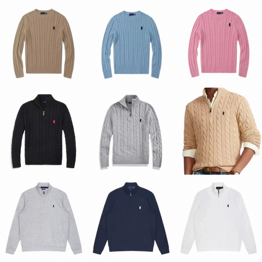 mens sweater polo quarter zip designer knit sweaters pullover half zipper luxury casual mens jumper autumn wool us size f6r4#