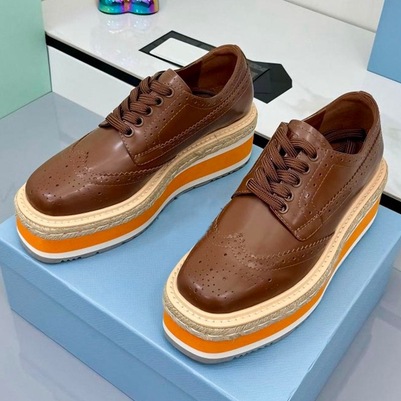 platform shoe designer woman oxford espadrille lace leather round toe luxury comfortable burgundy brown black white vintage college retro casual mod