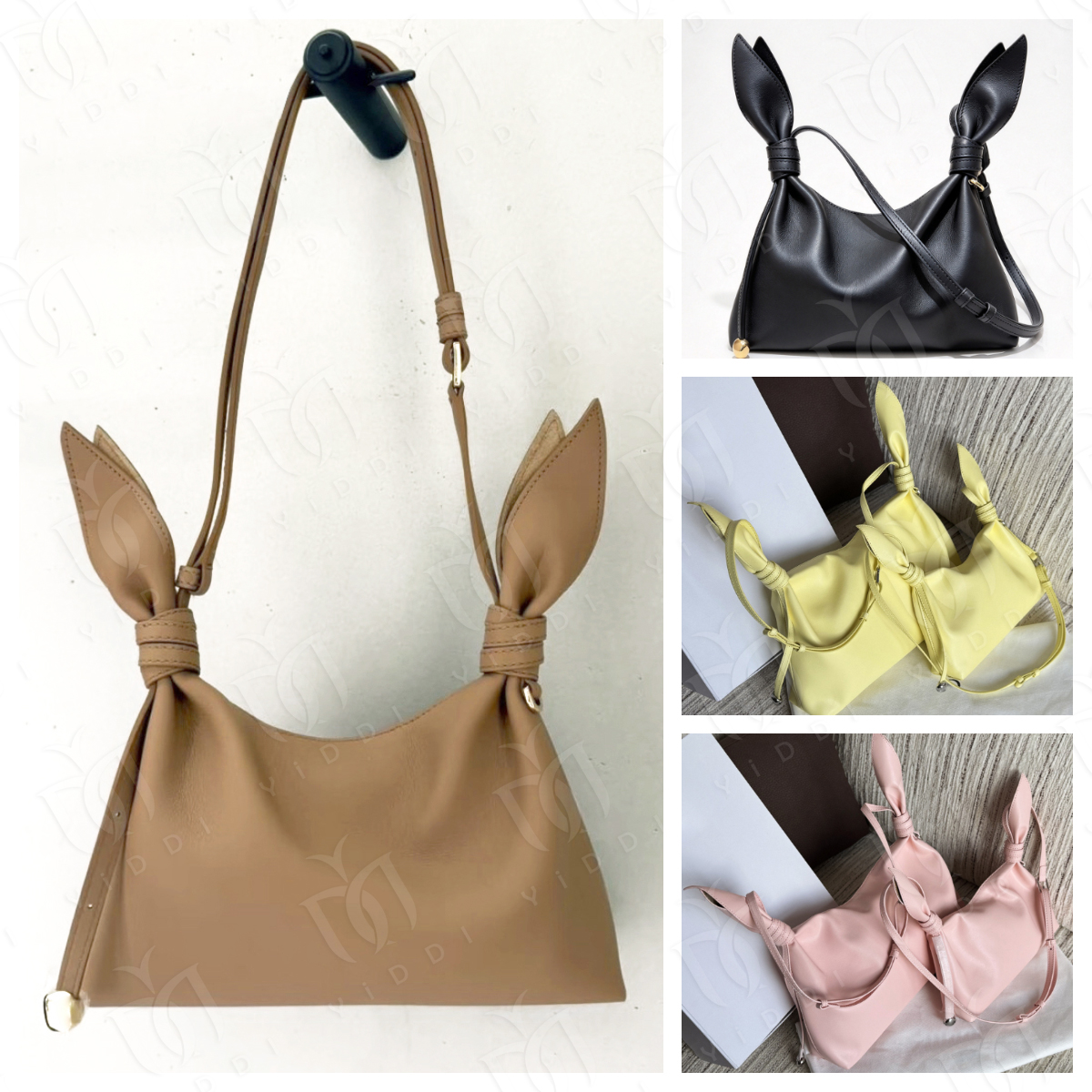 Designer Soft Leather Hobo Bag Scarf Bag Bunny Bag Women's New Trendy Hobo Crossbody Bag Elegant Shoulder Handbag Underarm Bag Twist Knot Handb