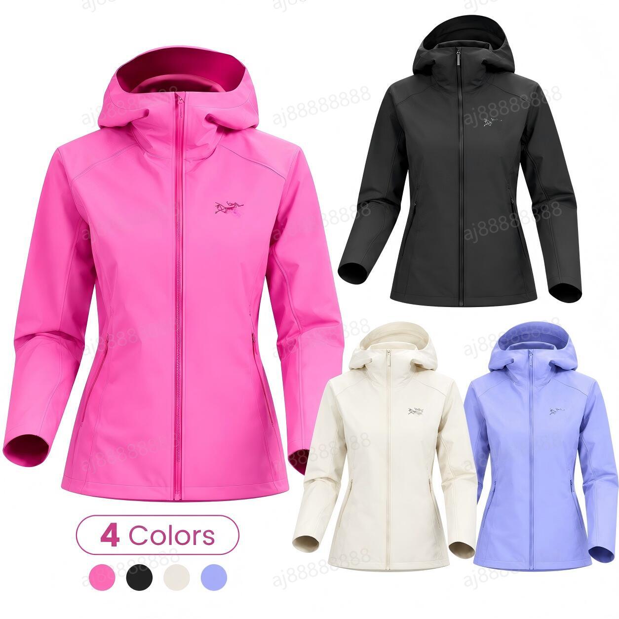 Arcteryxilly Women Waterproof Outdoor Jacket Windproof Breathable Hooded Lightweight Full Zip Hiking Camping Shell Coat