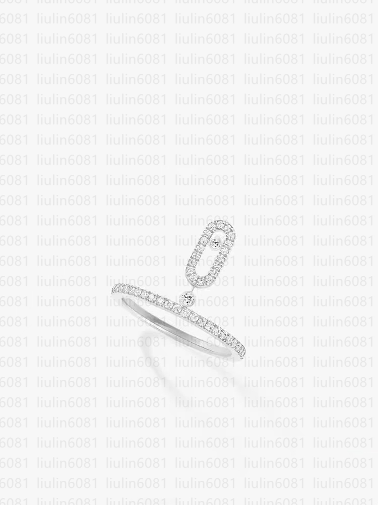 Designer thin ring Three Sliding diamonds meskae Ring for women mens top v-gold Ring Classic Premium Rose Gold Electroplating 18k ring for gift with