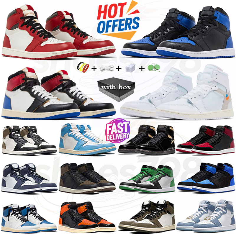Basketball Shoes 1s Royal mens 1 Sneakers Patent Bred Varsity Red Shattered Backboard Dark Mocha Shadow University Blue Grey Black Toe Pine Green Me