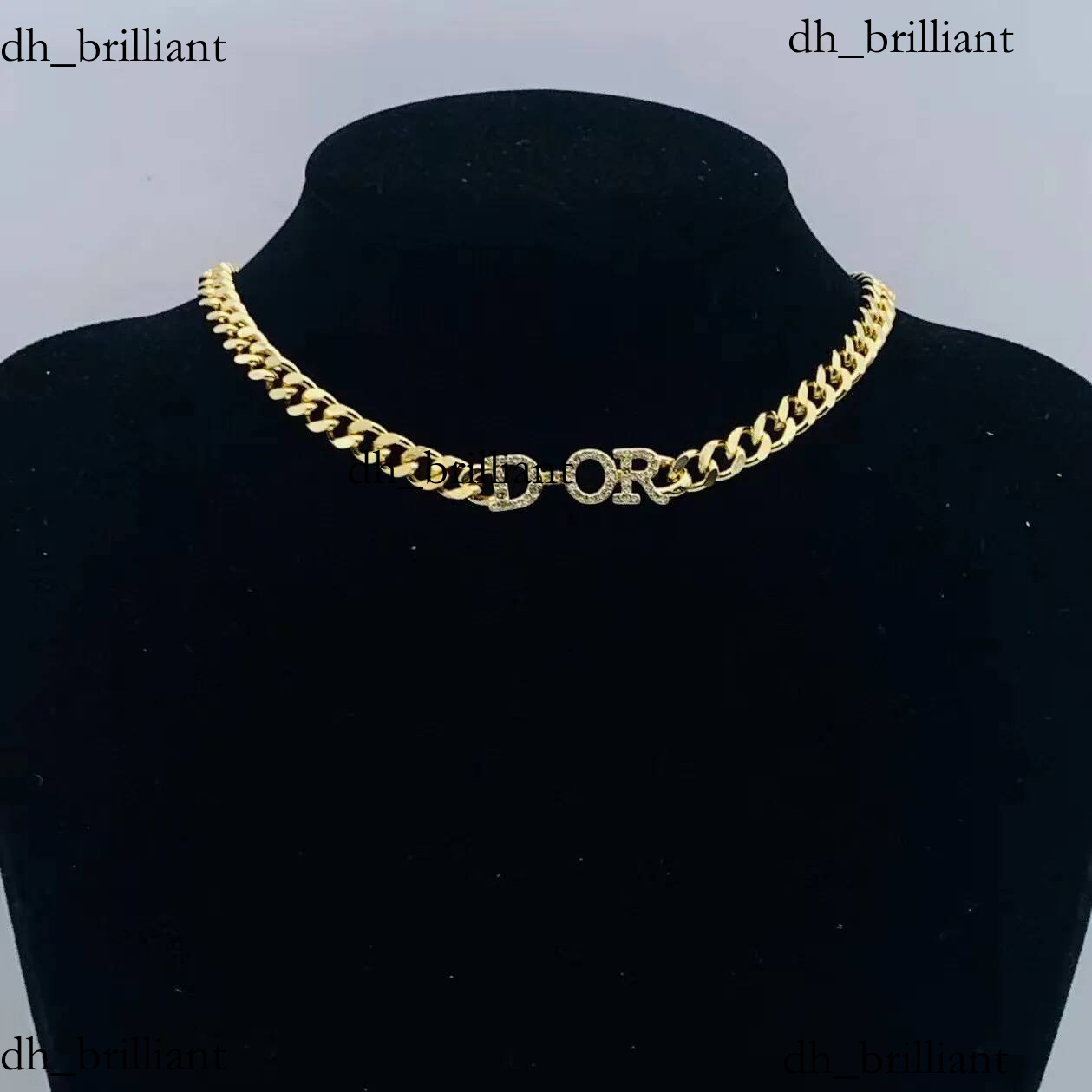 Bracelet de luxe de styliste, couleur or, pendentif lettre classique, collier, chaîne épaisse, ensemble de mode en laiton pour femmes et filles,