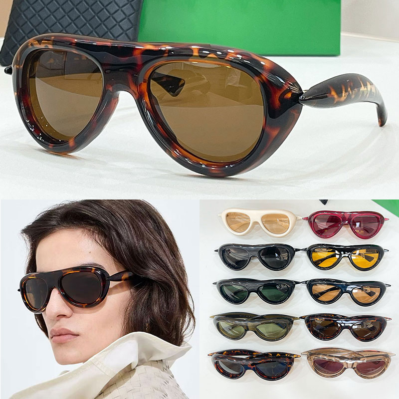 Fashion Men Womens oval Sardine Sunglasses BV1483S Designer Womens tortoise shell color acetate glasses Mens avant garde pilot Sunglasses top qualit