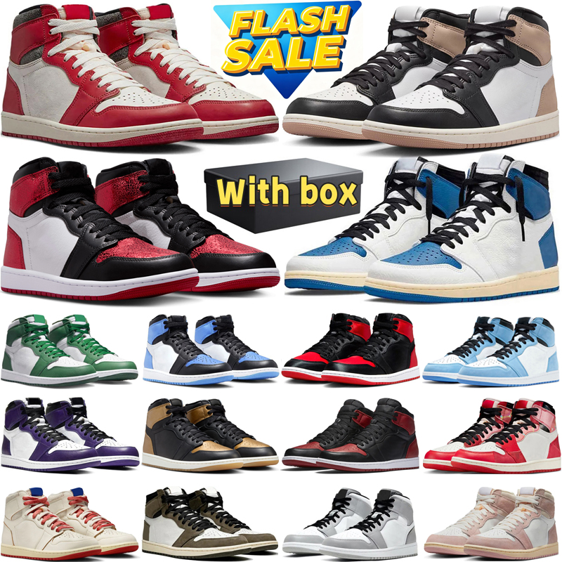 designer Basketball shoes 1 1s mens sneakers woman trainers Black Toe Lost and Found platform jogging walking shoe with box