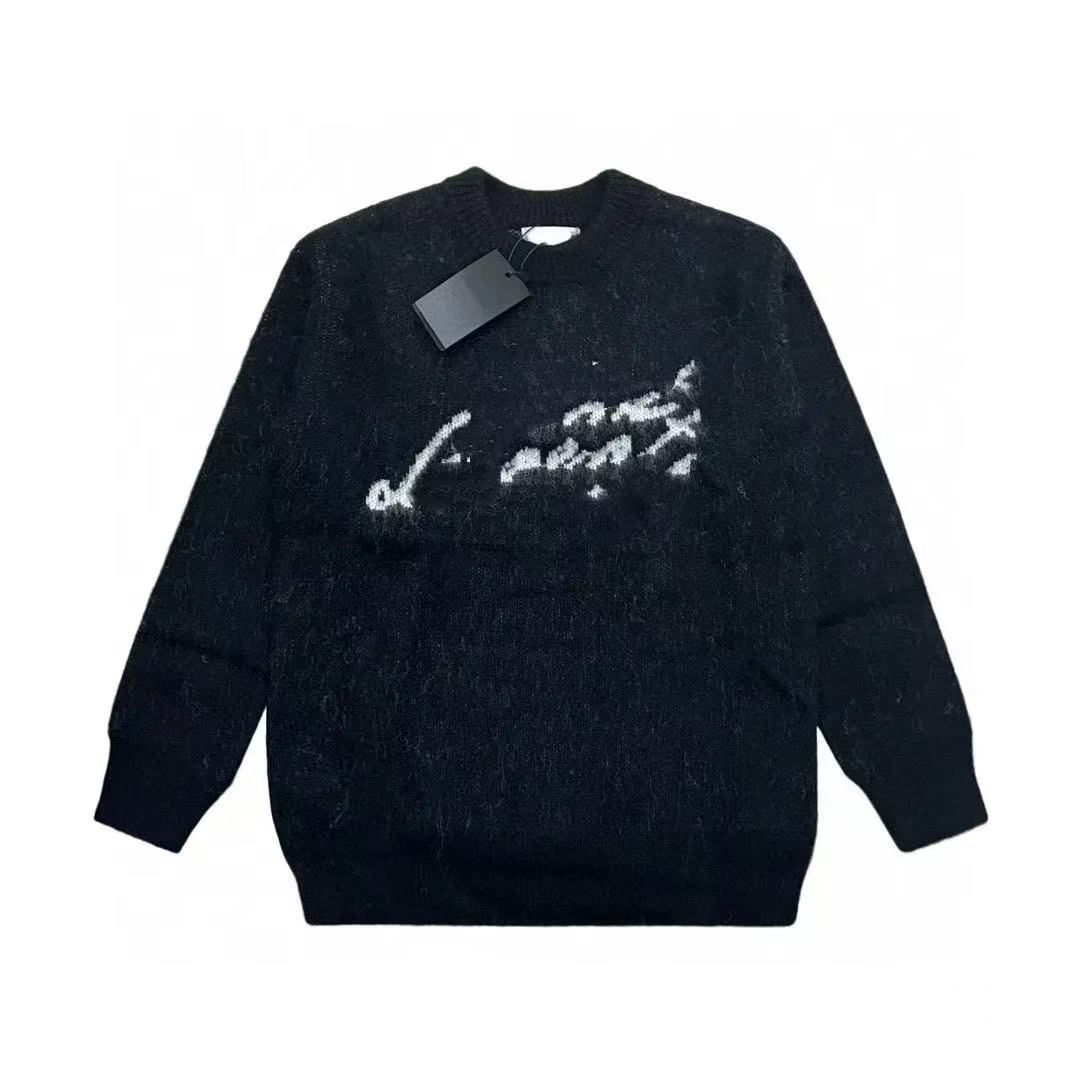 Men's Women's Casual Loose Letter Printed Sweater 2024 Model High End Design Half Zip Top O neck Casual Long Sleeved Pullover Shirt