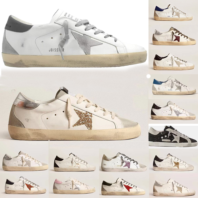 Free Shipping golden men Designer sneakers women shoes Luxury fashion classic trend designer sneakers sequin classic white star sneakers shoes