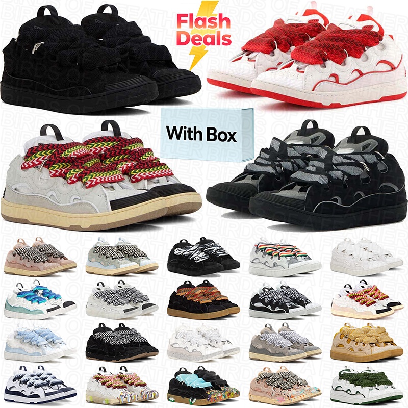 with box designer shoes sneakers for men women white ivory black leather mens trainers runners chaussure luxury platform shoe