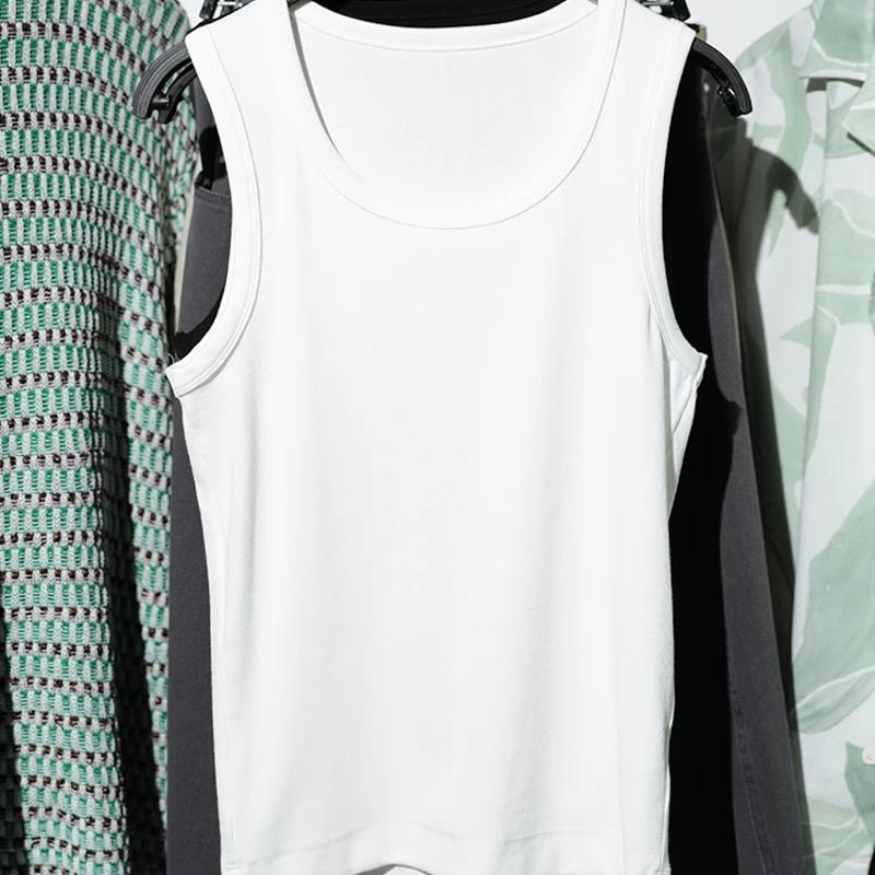 High-quality products Men's Summer Cotton Blend Tank Top Sleeveless Slim Fit Crew Neck Basic Vest Breathable Casual Undershirt Solid Color S-2X