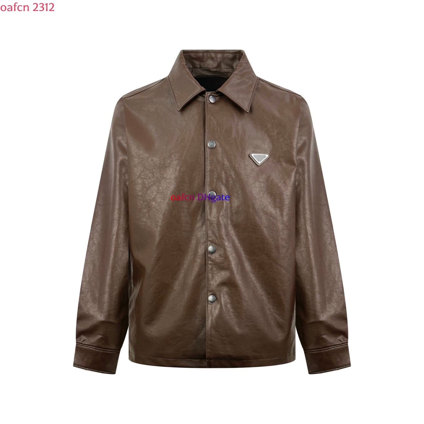 Men's Jackets Mens Winter Leather Jackets Men Retro Casual Pilot PU Leather Coats Outdoor Windproof Bomber Outwea Triangle logo single breasted