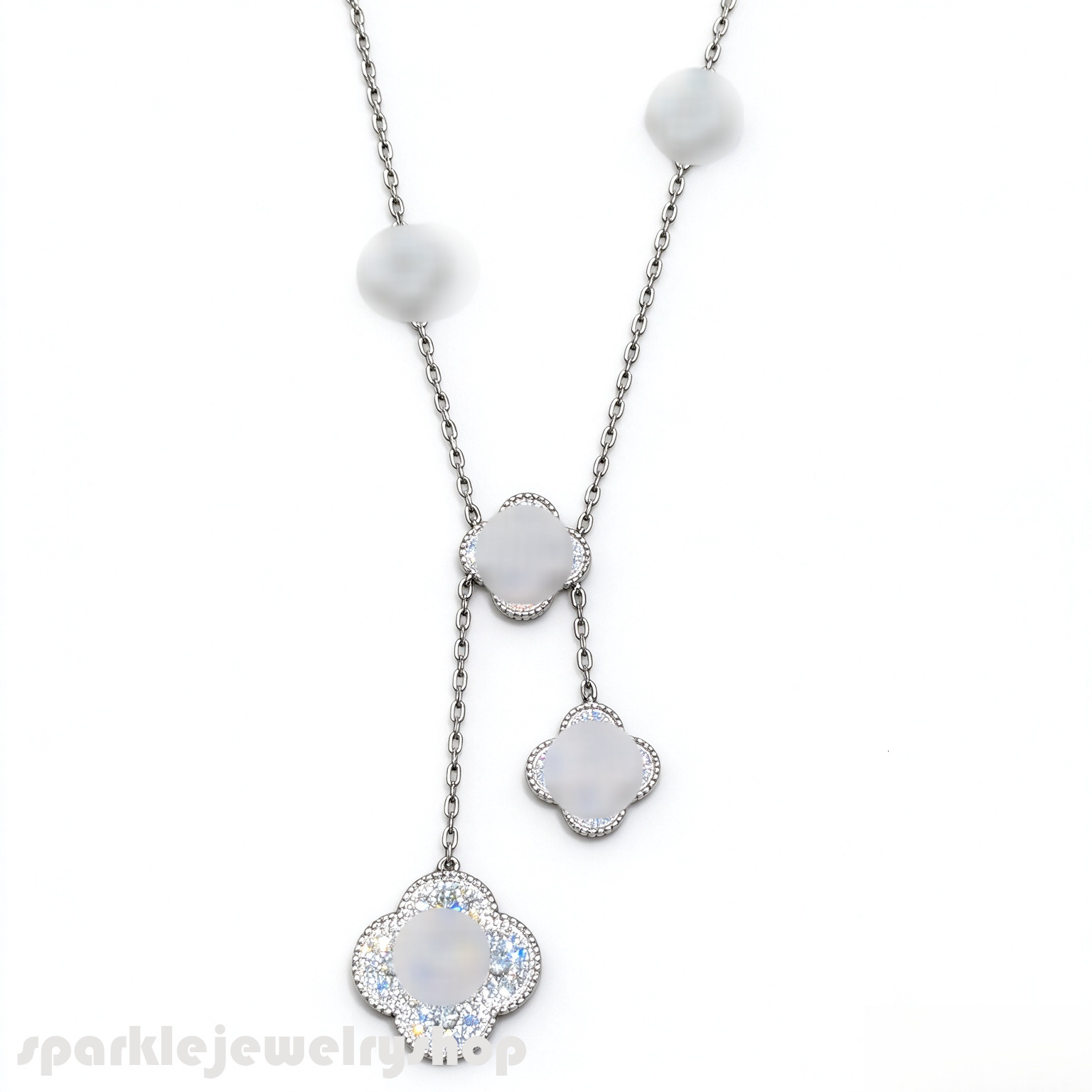 Designer Necklace Women cleafly vanlys cleefjewelry Necklace Four-Leaf Clover Six-Flower Full-Diamond Pendant Necklace Luxurious Fashionable Clavicl