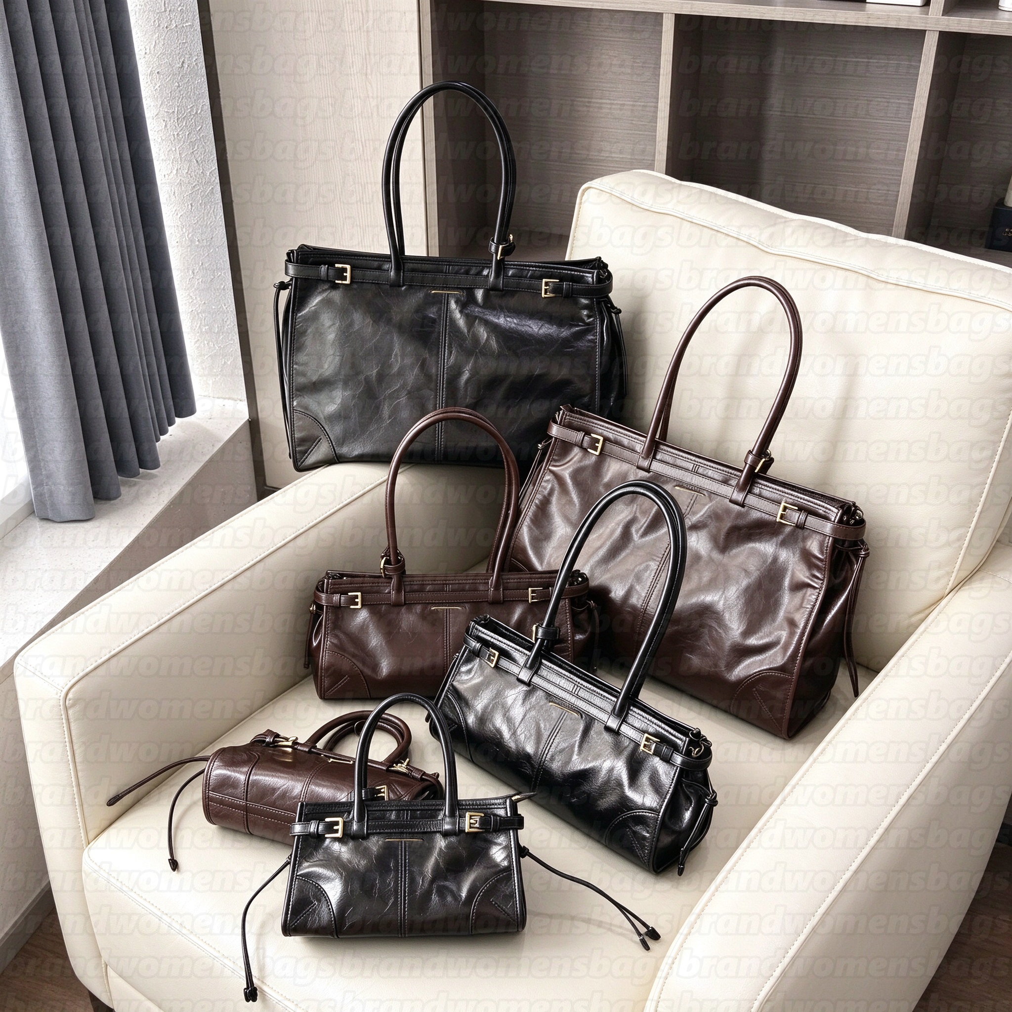 Soft Lux Bag Designer Tote Bag Metallic Leather Handbag High Quality Suede Bag Fashion Women Shoulder Solid Brown Large Capacity Bonnie Shoulder bag