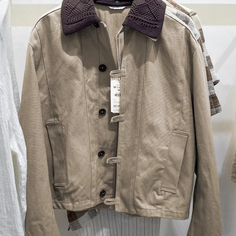 Design seller Veste à revers en coton pour homme Marron Tan Vêtements de travail amples Vêtements d'extérieur Automne Hiver Manteau décontracté à