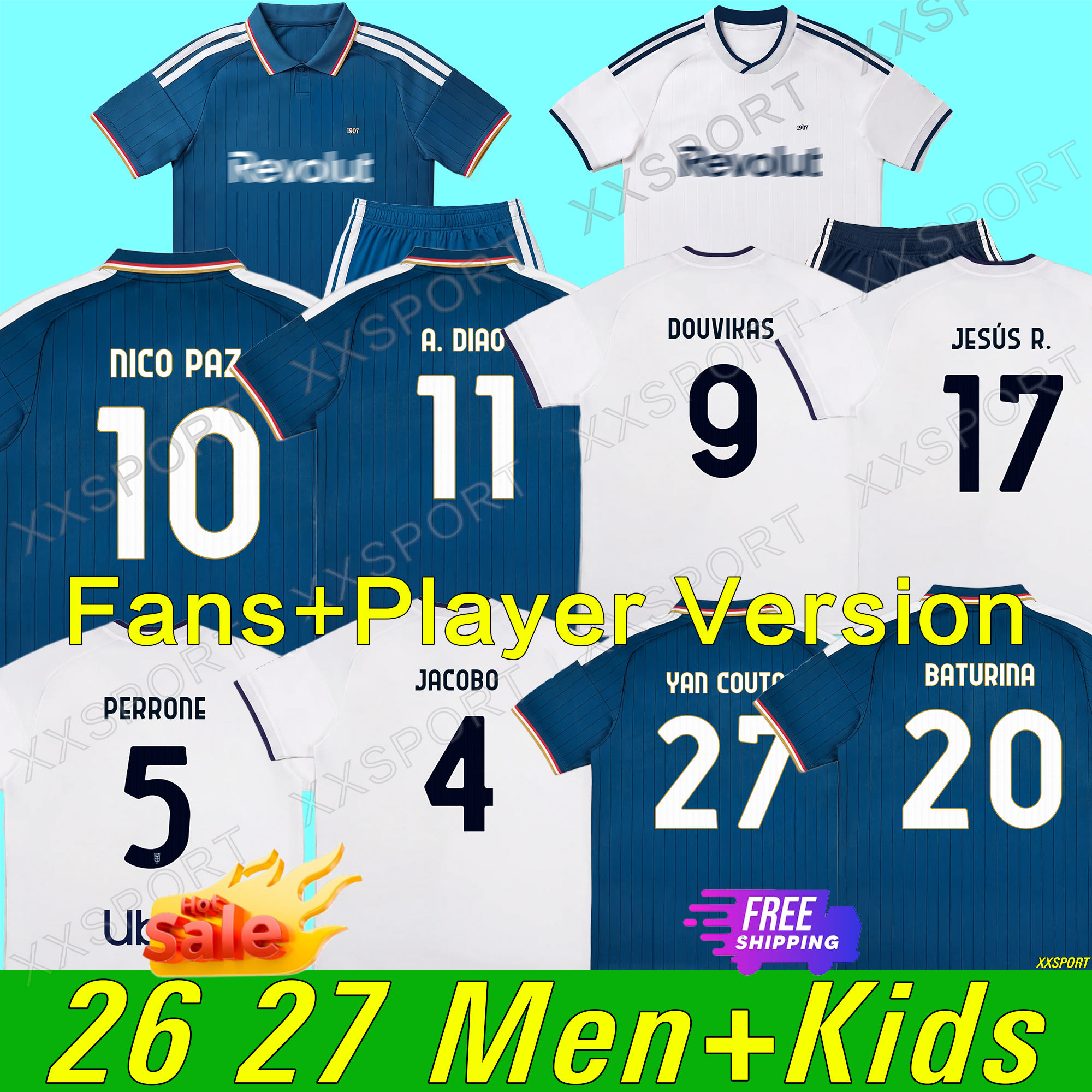 26 27 Como Soccer Jerseys 2025 2026 2027 NICO PAZ PERRONE VERDI BASELLI Moise Kean Fourth Special Men Kids football Jersey shirts Kit Home Away Thir