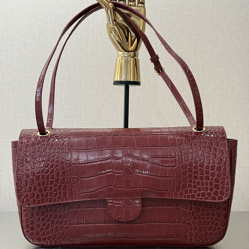 Master Quality designer bag 32CM hand bag Maxi Flap Crocodile Embossed Calfskin Shoulder Bag Luxury crossbody bag with gift box X011BB