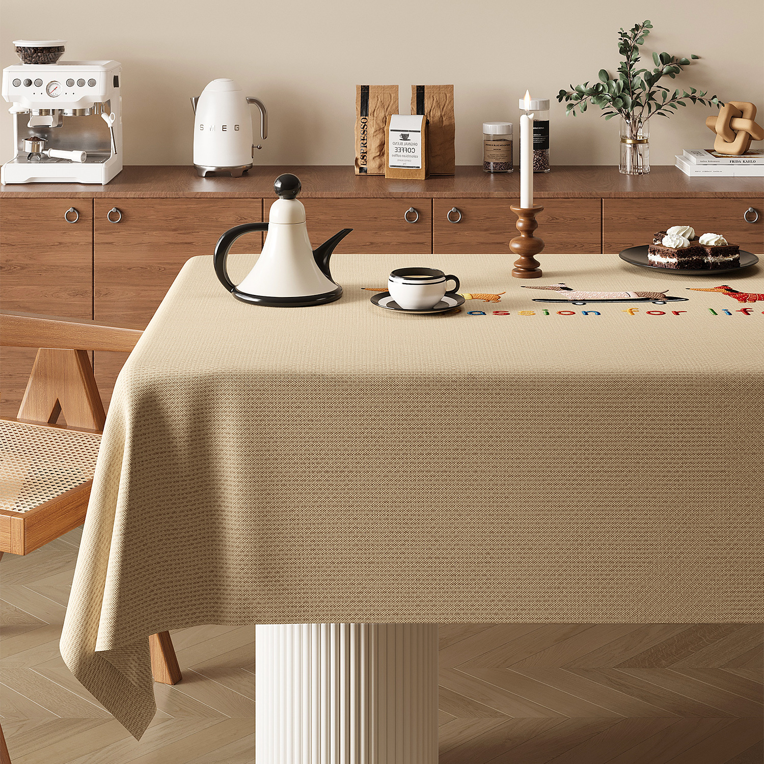 Nappe de Table carrée en lin uni, imperméable, résistante à l'huile et sans entretien, personnalisée, nouvelle collection YL-39294