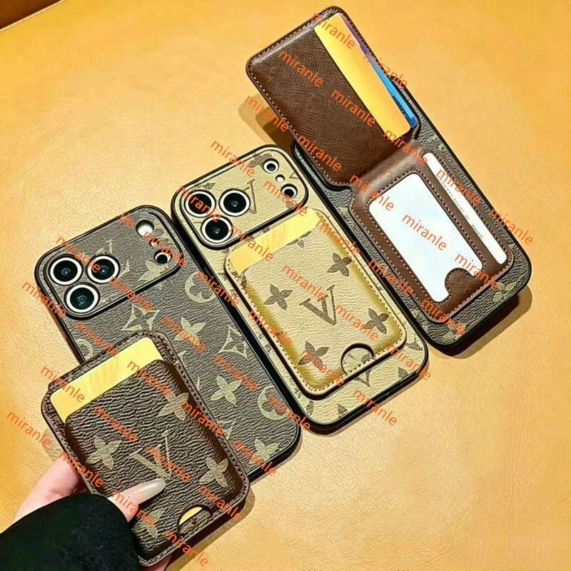 Phone Case Designer Magnetic Card Holder iPhone Cases for iPhone 18 Pro Max 17 16 15 14 13 Luxury Wallet Phones Cover Leather Pocket With MagSafe Mo