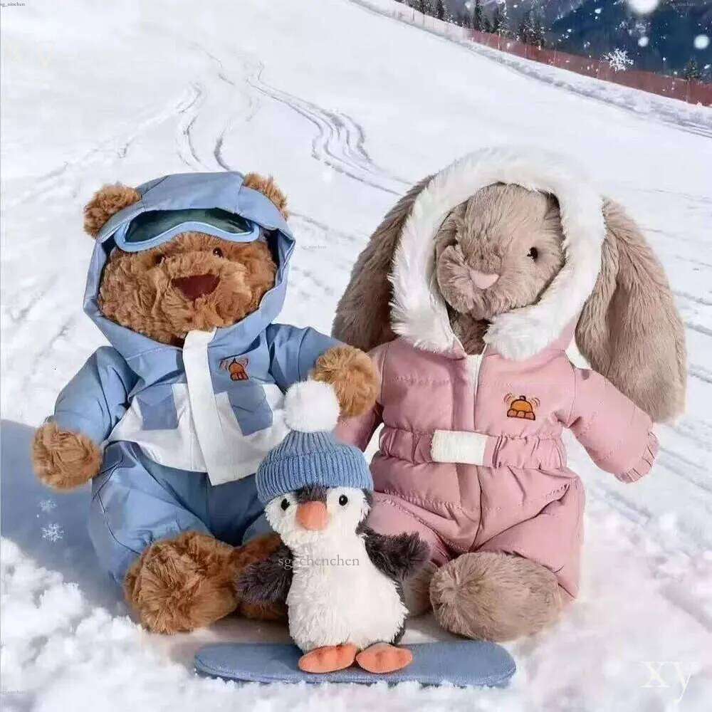 Nouvelle collection d'hiver de Noël Poupées Amuseables Mitten Peluche Poupée Bartholomew Bear Peluche Bashful Bunny 'Snow Suit' en peluche cadeau