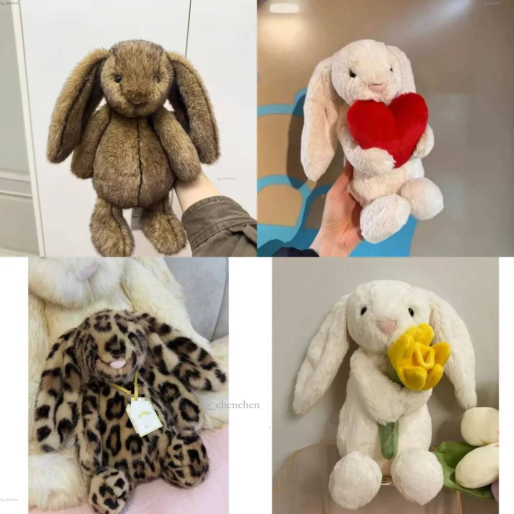 2026 Trend Floppy Bunny Plush Soft Long Ear Rabbit Stuffed Doll Multi Color Leopard Print Floral Lining Kids Comfort Toy Home Decor Gift 77