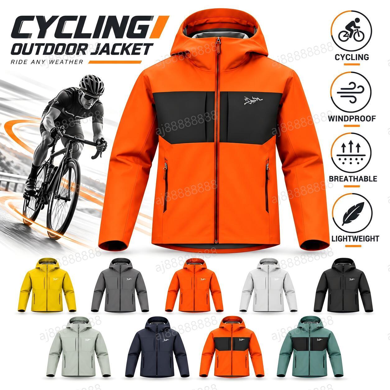 Arcteryxilly Unisex Waterproof Hooded Outdoor Shell Jacket Windproof Breathable Full Zip Hiking Camping Trekking Coat