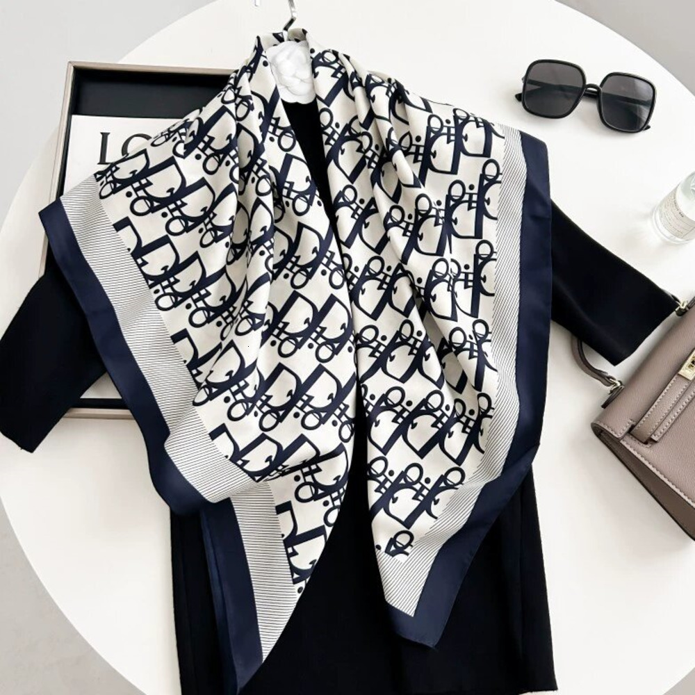 Scarves silk scarf Scarves Letter Print Silk Hair Scarf designer scarf for women Women Design Satin Neckerchief Female head scarf Wrist Foulard Shaw