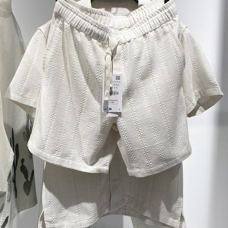 Produits de haute qualité Short décontracté d'été pour hommes, coupe ample, mélange de coton jacquard géométrique, longueur au genou, poches à ou