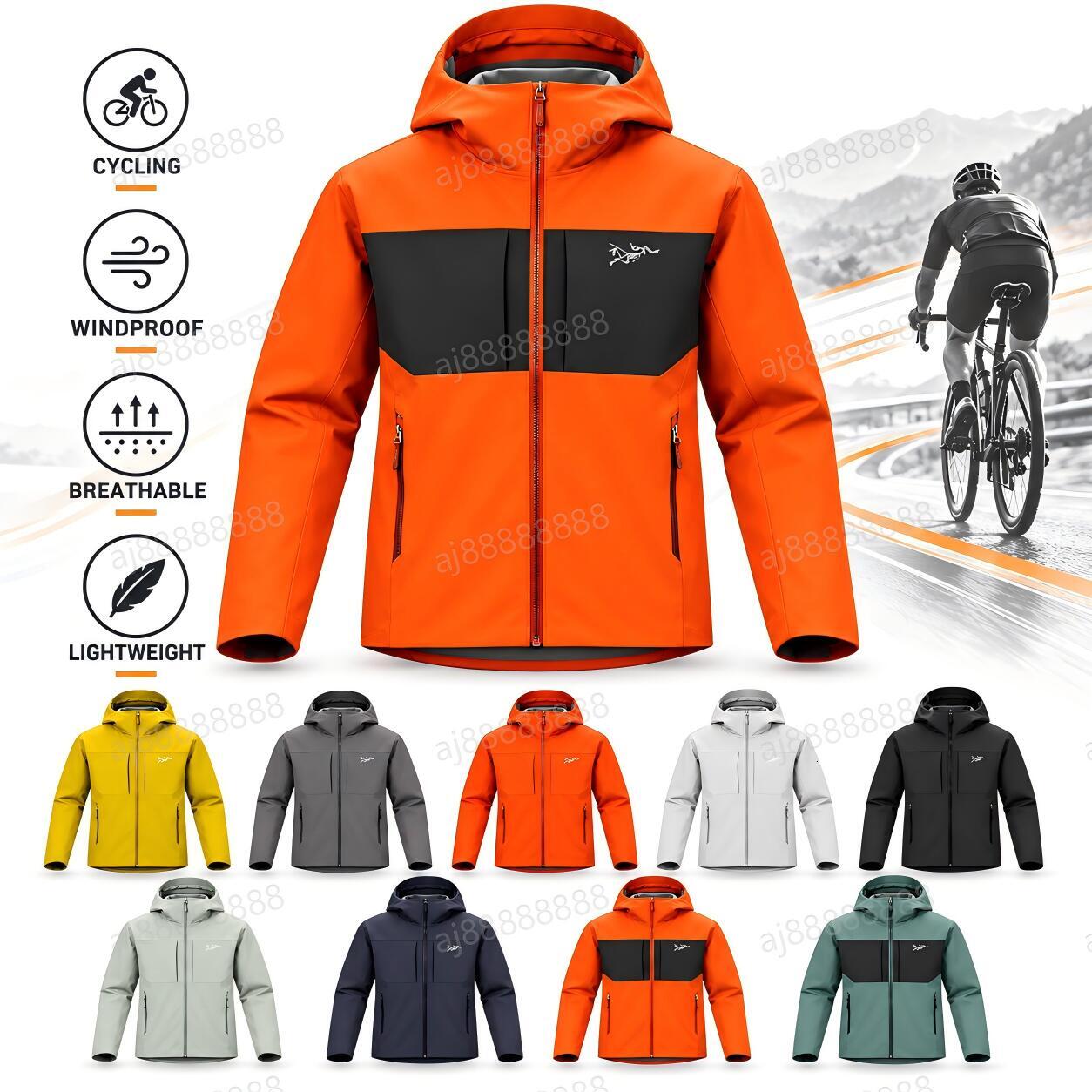 Arcteryxilly Unisex Waterproof Hooded Outdoor Shell Jacket Windproof Breathable Full Zip Hiking Camping Trekking Coat