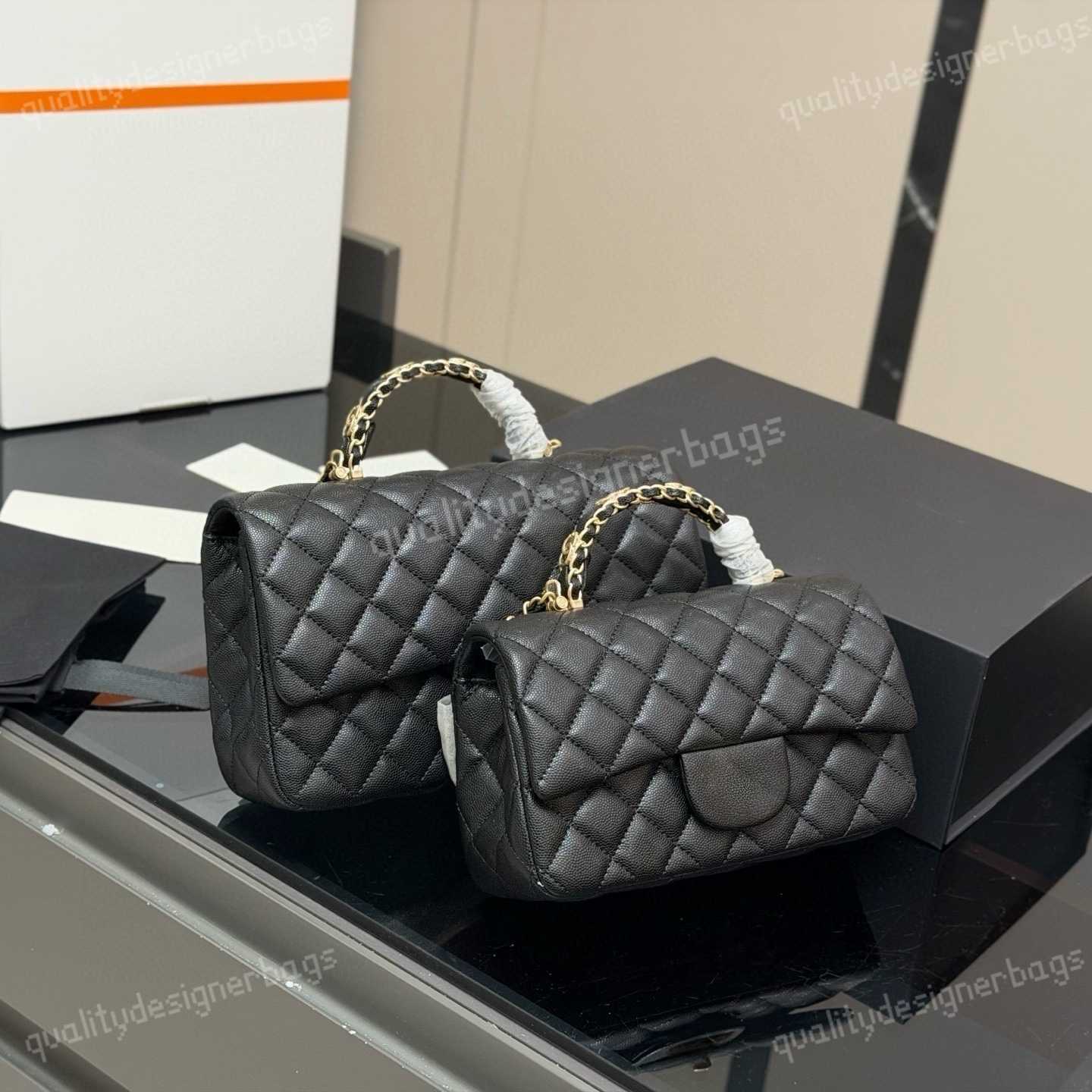 New Shoulder Bags Designer Luxury classic Gold Ball Woc Chain Flap soft lambskin Leather Top Shoulder Bag Handbag mini purse Turn Lock Crossbody Bag