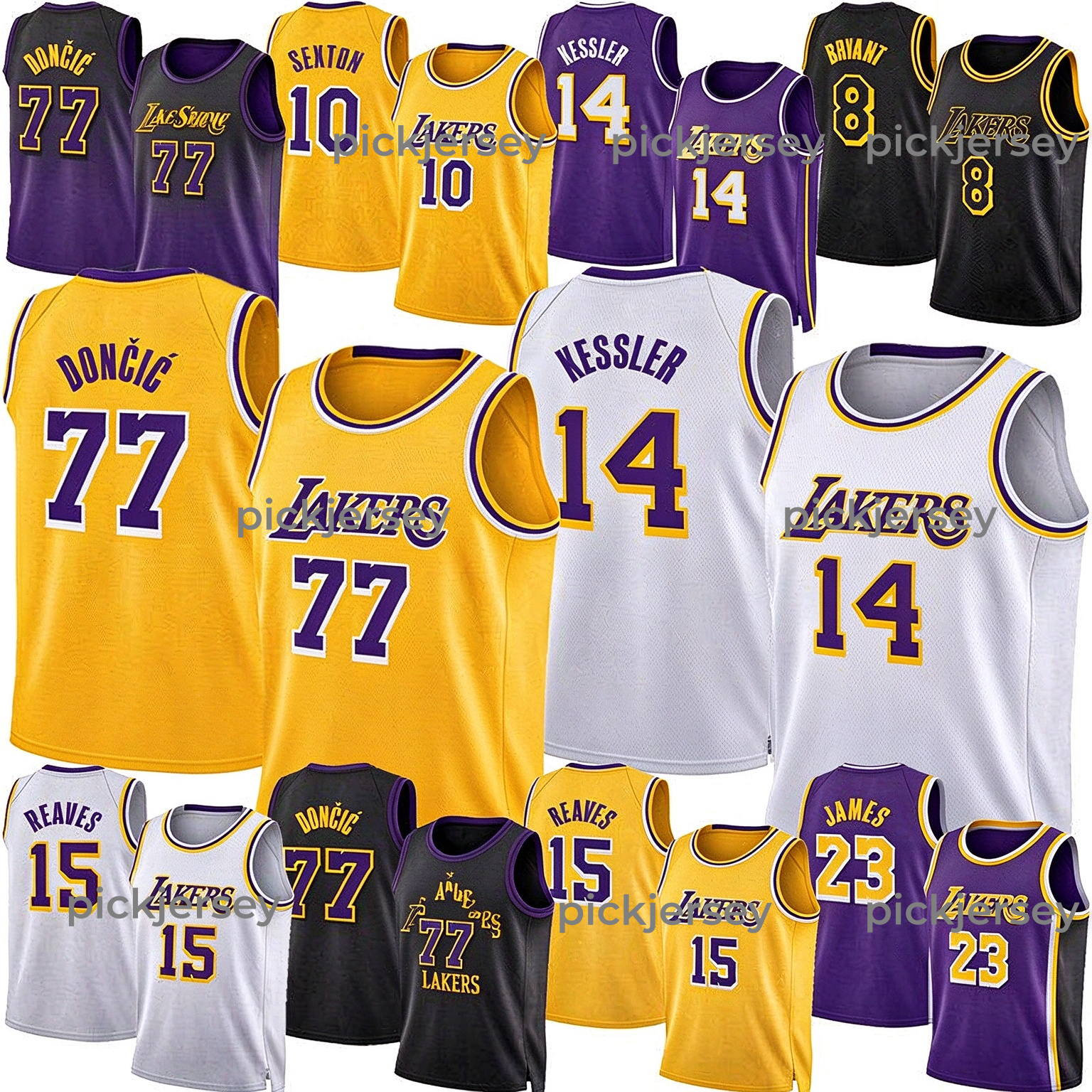 Lakerss Basketball Jersey Los Angeles Jersey Luka Doncic James Walker Kessler Austin Reaves Collin Sexton Quentin Grimes Bryant Jake LaRavia Jaden H