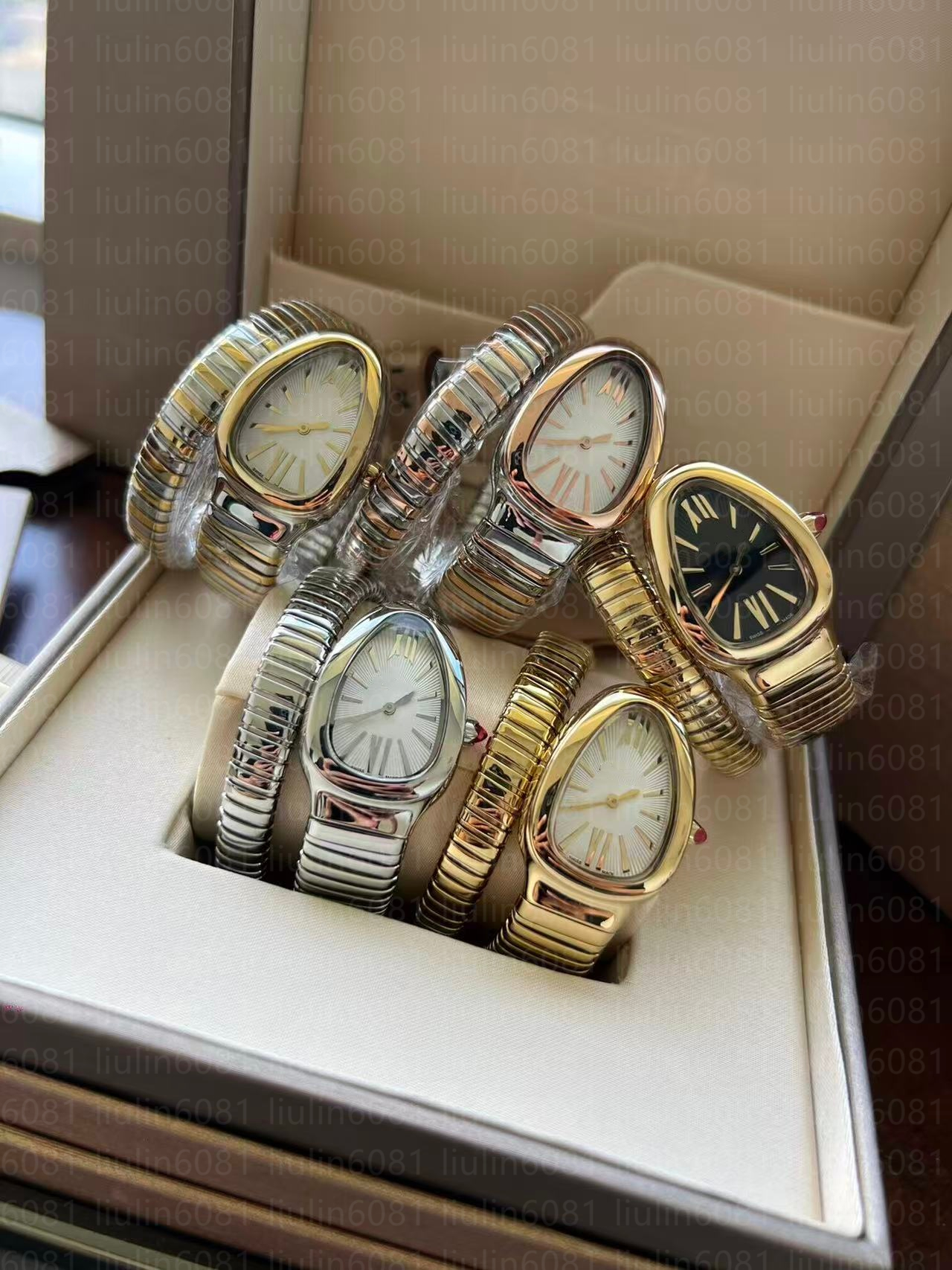 Montre serpent de qualité supérieure, mouvement à quartz pour femmes, cadeau de créateur, montre pour femme 35mm avec diamants, mouvement à quart