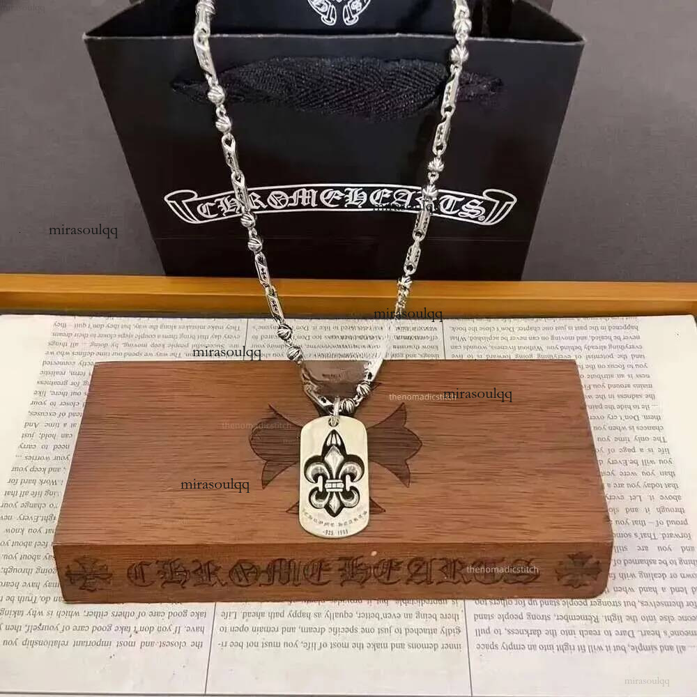 chrome Necklace Designer Pendant Cross New Vintage Pendant ch Chain Couples Black Chain White Diamonds chrome haarts Jewelry e05