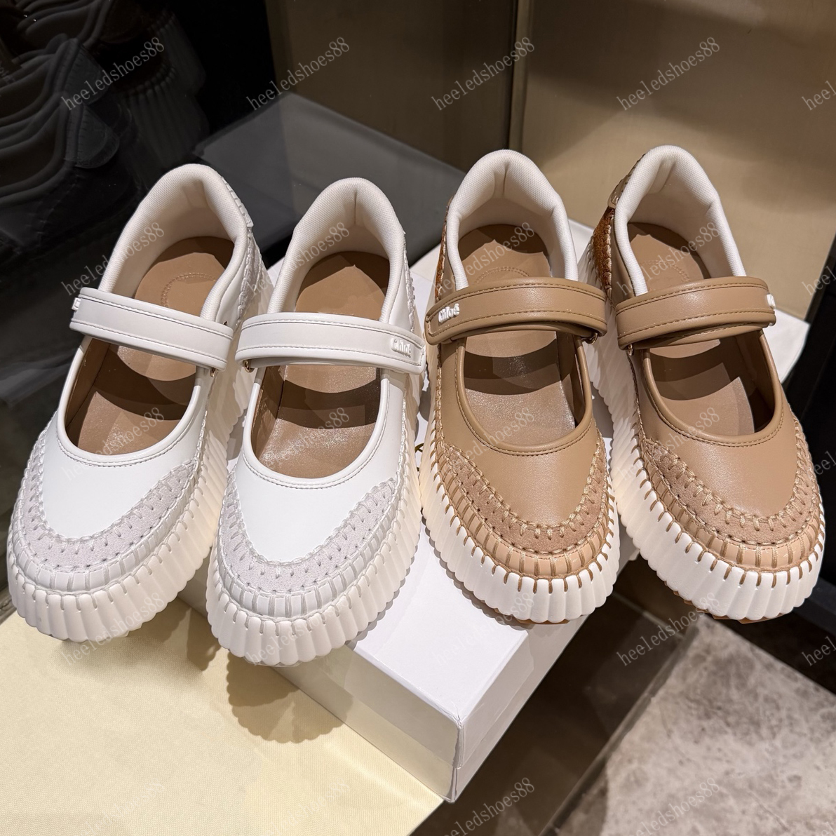Designers chaussures habillées femmes compensées plate-forme chaussure cousue à la main boucle de crochet qualité supérieure 8CM chaussure confor
