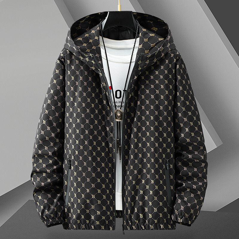 Luxury Brand Designer Clothes Lightweight Luxury Men's Spring Jacket Casual Men's Hooded Loose Oversized Coat Trendy Men's Jacket