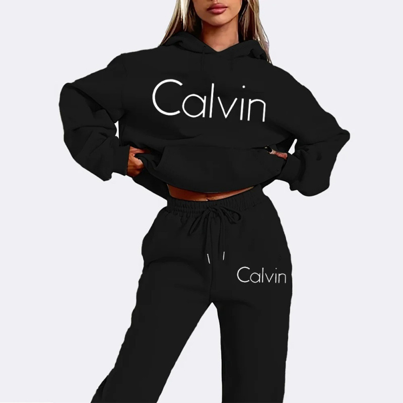 Calvin Womens designers tracksuits two pieces sets sweatsuit autumn female hoodies ivory hoodies luxury pants sweatshirt ladies loose jumpers woman