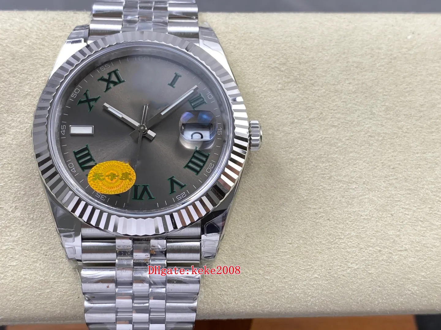VSF Wimbledon Free Spring 3235 Mouvement Montres pour hommes Cadran romain gris 126334 41 mm Bracelet Jubilé 28800 vph Acier inoxydable 904L Mont