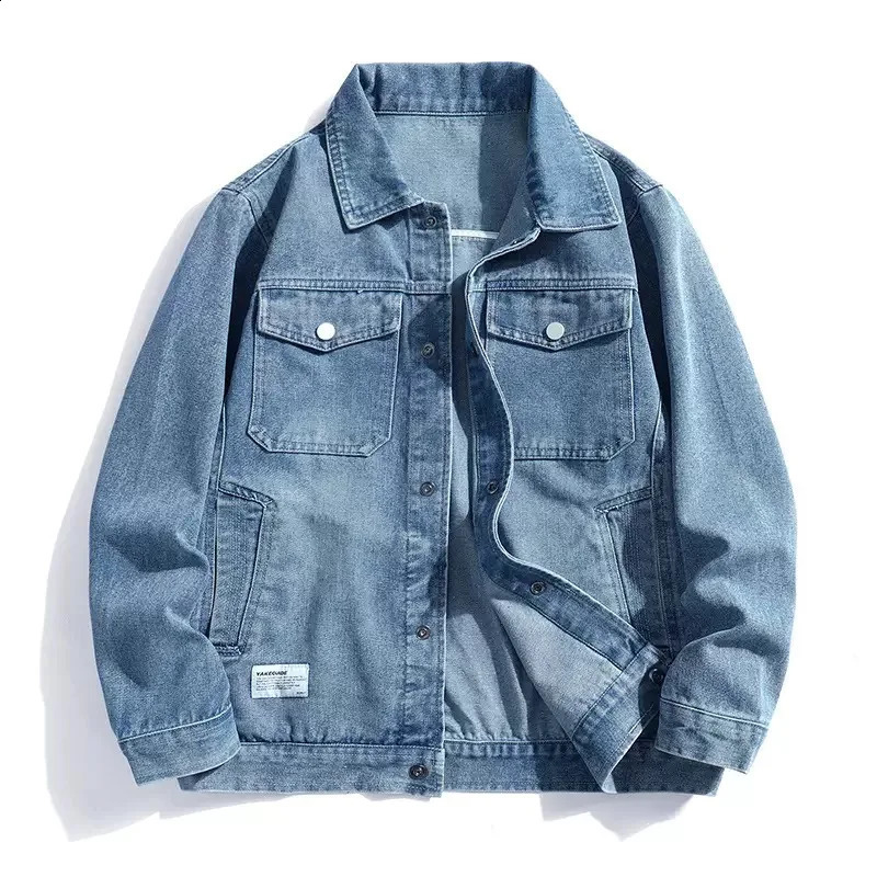Men's Workwear Denim Jacket DirtResistant Work Coats Man Youth Fashion Button Washed Outerwear 260929