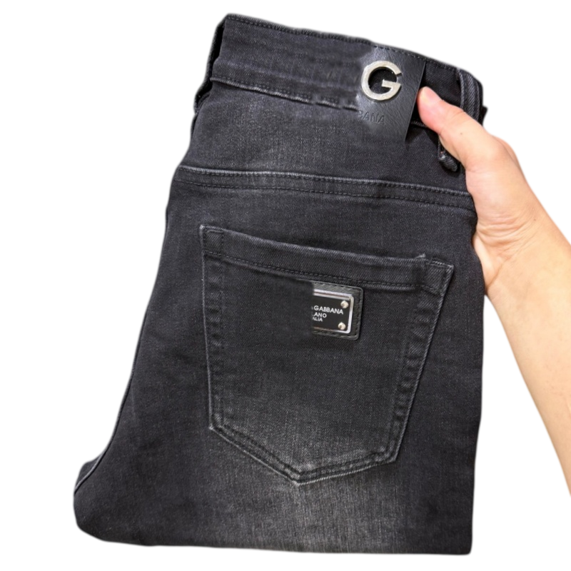Men's Jeans Autumn Winter Men Slim Fit European American High-end Brand Small Straight Pants L835-99