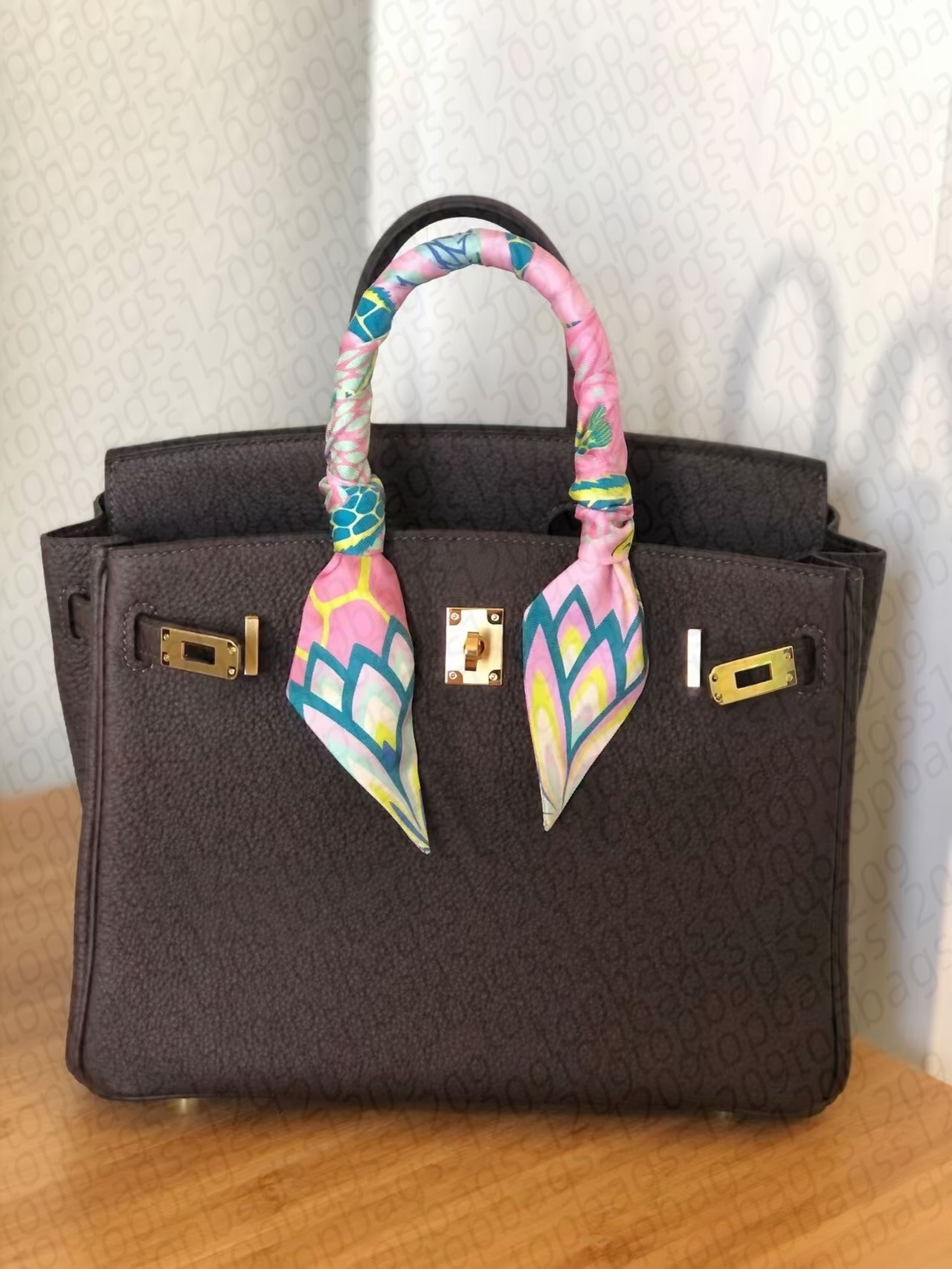AAA 9A Designer Women's Brown Handbag 25cm Genuine Leather High-quality stylish handbag High-quality genuine leather tote bag