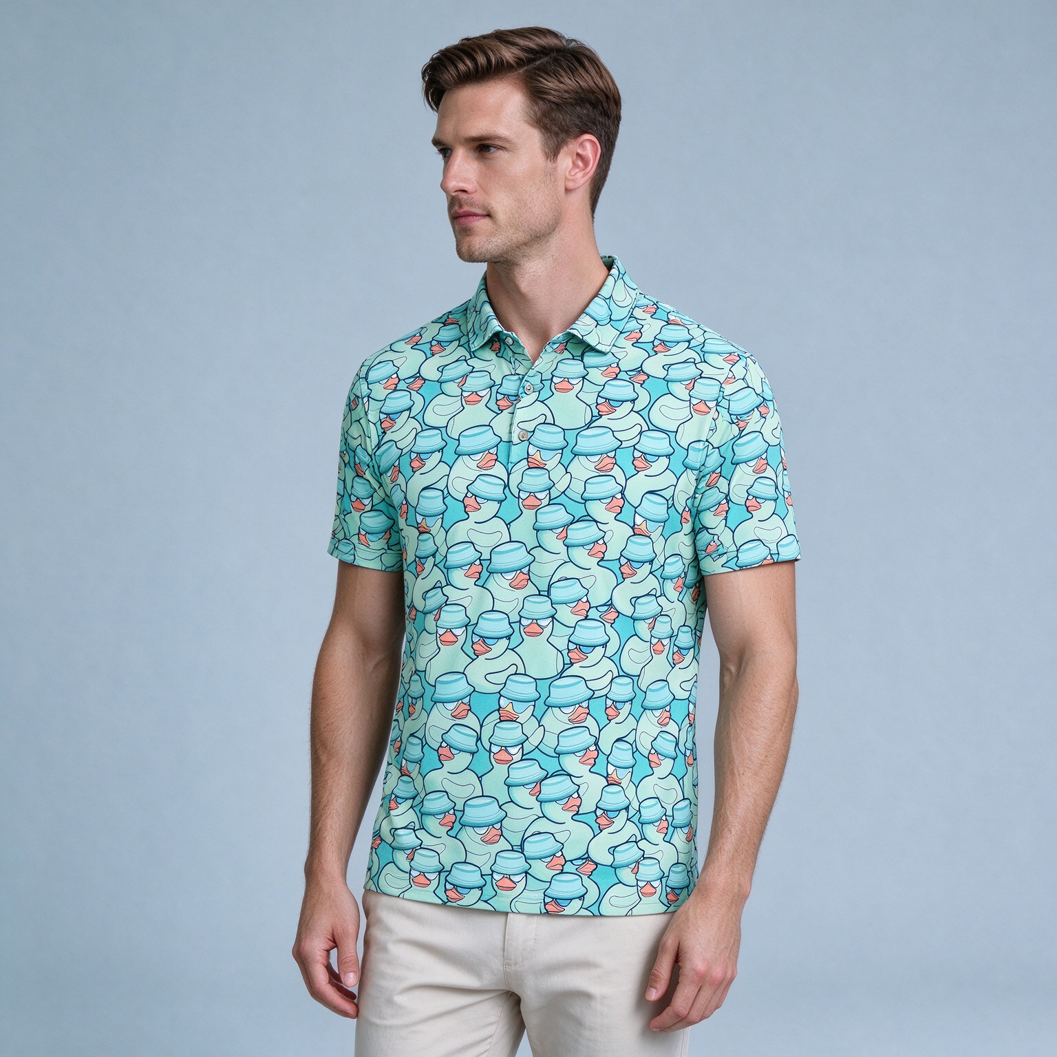 Polo imprimé à manches courtes pour hommes pour la mode estivale