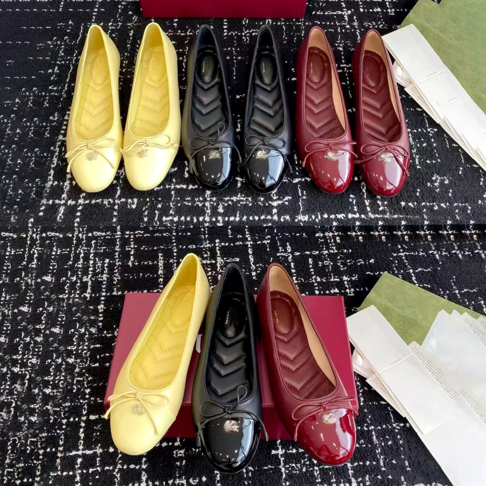 1 1 Designer bow ballet flats Luxury Round head slipon sandals Womens Soft leather Outdoor casual fashion Dress shoes Summer beach vacation Comfort